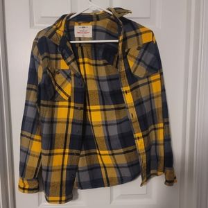 Urban Pipeline Flannel Yellow Blue/Gray size Lrg